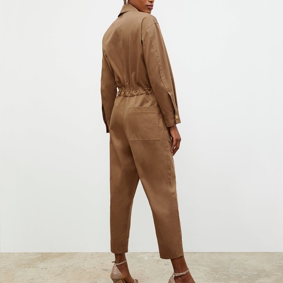 M.M.Lafluer NWT Carr Utility Jumpsuit - Eco Chino in Sepia Sz Medium Designer - Picture 2 of 2